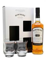 Bowmore 12y Islay Single Malt Scotch Whisky Gift Pack+2Bc 40° cl.70