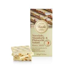 Venchi Tavoletta Bianco Salato Nocciole Mandorle e Pistacchi gr.95