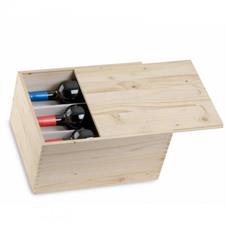 Cassetta Scorrevole Quadrotta Pino 6 Bottiglie Cod.IM622