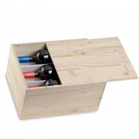 Cassetta Scorrevole Quadrotta Pino 6 Bottiglie Cod.IM622