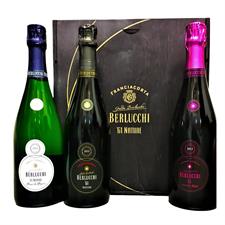 Berlucchi Cassa Legno 3 Bott. Nature 61 Brut/Rosè/Blanc de Blancs