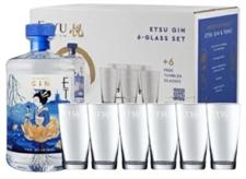 Etsu Gin 2 Bottiglie 43° Pack + 6 Bicchieri