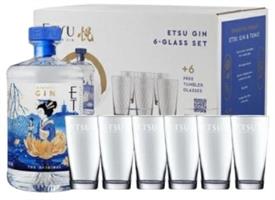 Etsu Gin 2 Bottiglie 43° Pack + 6 Bicchieri