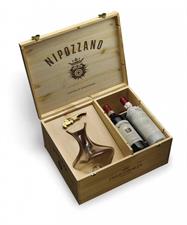 Frescobaldi Cassetta Castello Nipozzano 4 bottiglie + Decanter Legno